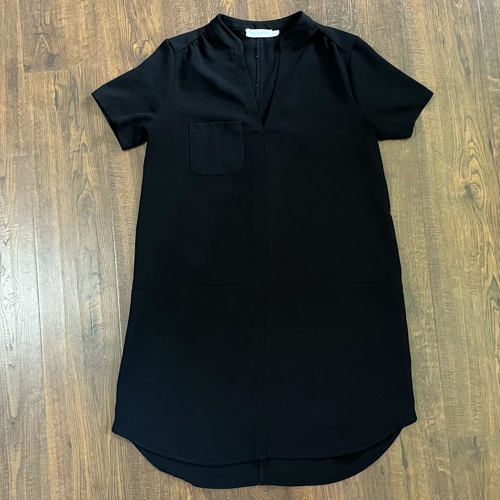 All in Favor Black Short Sleeve Shift Dress